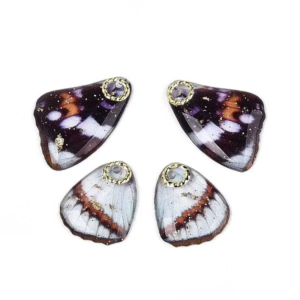 Transparent Epoxy Resin Butterfly Wing Pendants