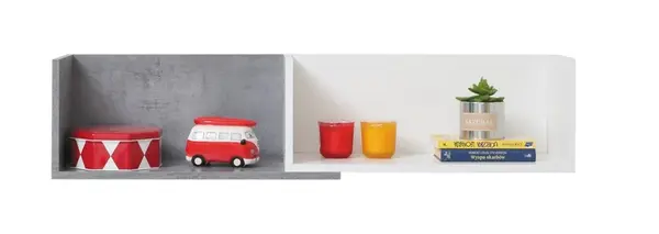 Závěsná police omega ii - bílá/beton