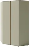 Rohová šatní skříň hailee - zelená/dub písečný
