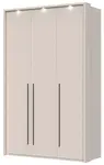 Třídveřová šatní skříň s led osvětlením baptiste - béžová