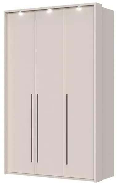Třídveřová šatní skříň s led osvětlením baptiste - béžová