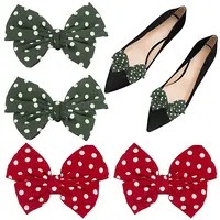 4Pcs 2 Colors Retro Polka Dot Pattern Polyester Bowknot Shoe Decorations