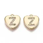 Brass Micro Pave Clear Cubic Zirconia Charms