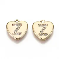 Brass Micro Pave Clear Cubic Zirconia Charms