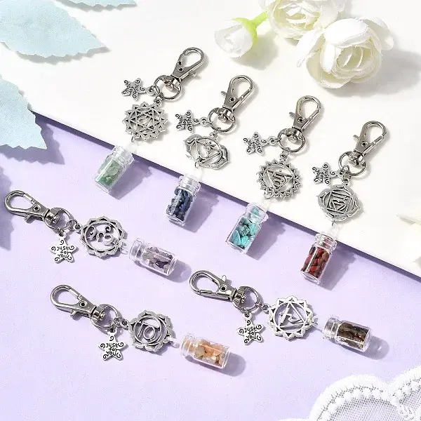 7Pcs Tibetan Style Alloy Pendant Decorations