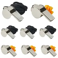 12Pcs 2 Styles Alloy with Stainless Steel Whistle with Rope