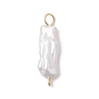 Natural Keshi Pearl Connector Charms