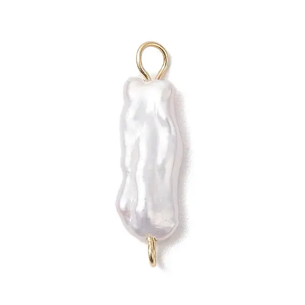 Natural Keshi Pearl Connector Charms