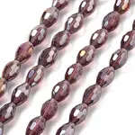 Transparent Electroplate Glass Beads Strands