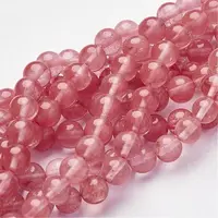 Cherry Quartz Glass Beads Strands