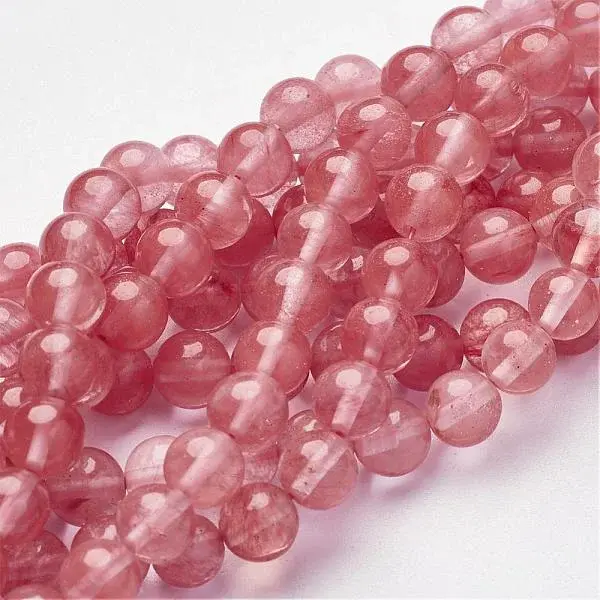Cherry Quartz Glass Beads Strands