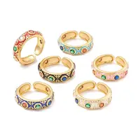 Flat Round Cubic Zirconia Cuff Ring