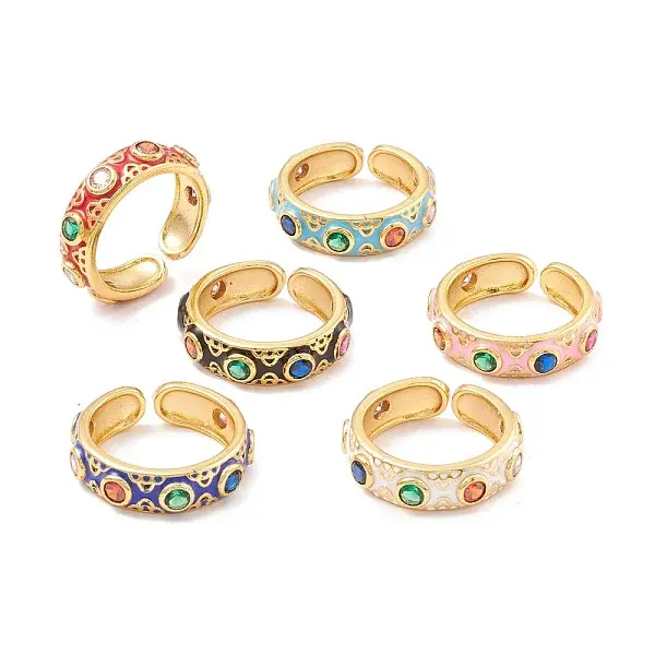 Flat Round Cubic Zirconia Cuff Ring