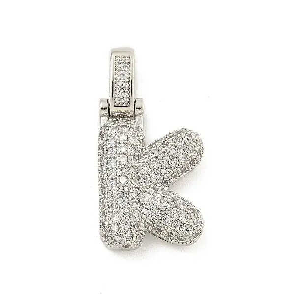 Brass Micro Pave Clear Cubic Zirconia Pendants