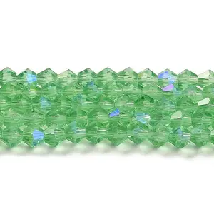 Transparent Electroplate Glass Beads Strands
