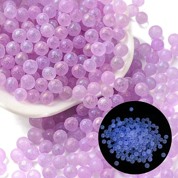 Luminous Glow in the Dark Transparent Glass Round Beads