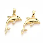 Brass Micro Pave Cubic Zirconia Pendants