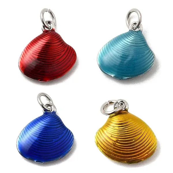 Brass Enamel Shell Charms