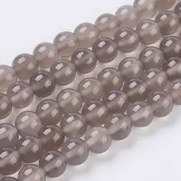 Natural Grey Agate Beads Strands