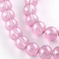 Transparent Spray Painted Glass Bead Strands