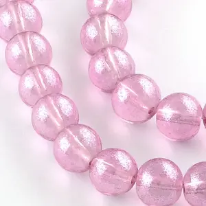 Transparent Spray Painted Glass Bead Strands