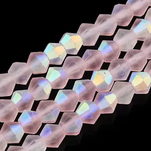 Imitate Austrian Crystal Bicone Frosted Glass Beads Strands