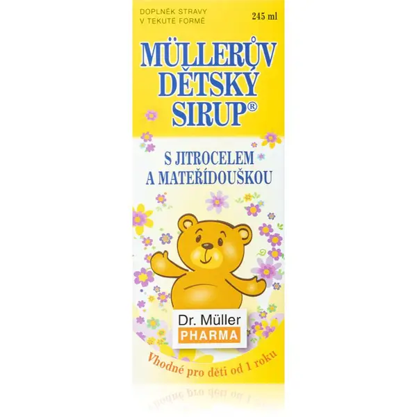 Dr. Müller Müllerův dětský sirup® s jitrocelem a mateřídouškou sirup pro podporu imunity, snížení míry únavy a vyčerpání 245 ml