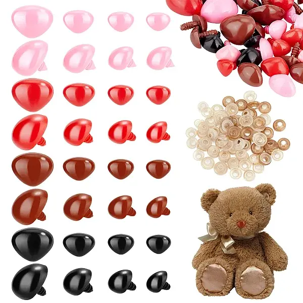 80 Sets 16 Styles Triangle Plastic Craft Safety Screw Noses