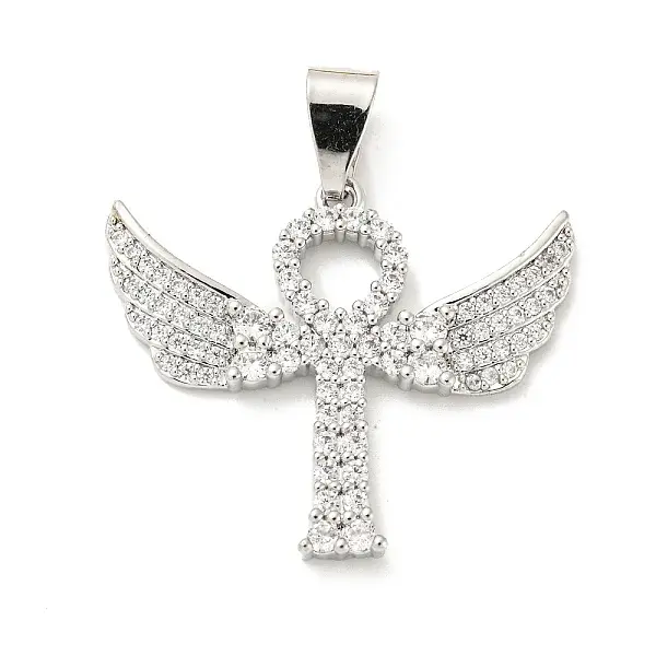 Brass Micro Pave Cubic Zirconia Pendants