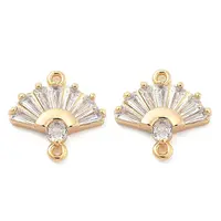 Brass Clear Cubic Zirconia Connector Charms