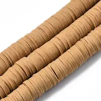 Flat Round Handmade Polymer Clay Beads