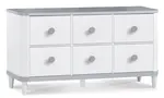 Komoda široká hippo - bílá/šedá