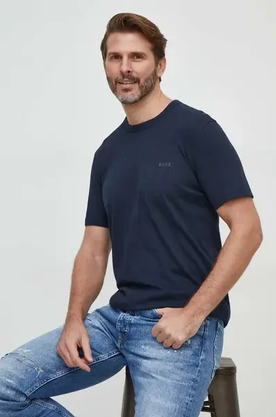 Bavlněné tričko BOSS Orange Tegood tmavomodrá barva, 50508243