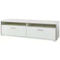 Livetastic KOMODA POD TELEVIZI, šedá, barvy stříbra, bílá, vysoce lesklá bílá, 184/51/52 cm