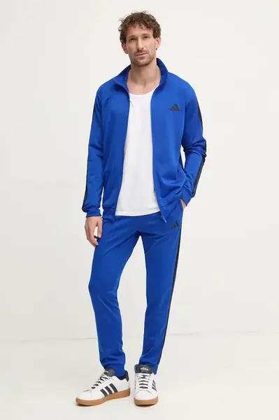 Tepláková souprava adidas 3S TR TT TS modrá barva, JI8857
