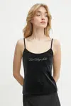Velurový top Karl Lagerfeld černá barva, A1W44006