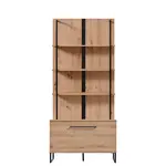 Xora VITRÍNA, černá, barvy dubu, 85/191,5/42 cm