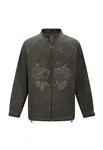 Ed Hardy Prechodná bunda 'Schädel und Schlange'  tmavozelená