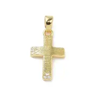Brass Micro Pave Clear Cubic Zirconia Pendants