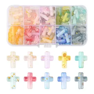 130Pcs 10 Colors Gradient Color Transparent Acrylic Beads