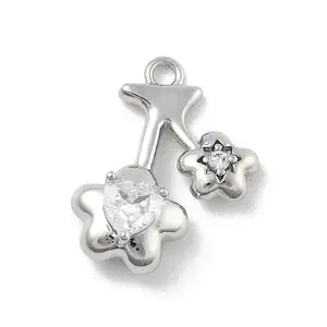 Brass Micro Pave Cubic Zirconia Pendants