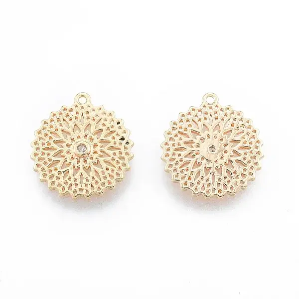 Brass Micro Pave Clear Cubic Zirconia Pendants