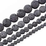 4 Strands 4 Style Unwaxed Natural Lava Rock Bead Strands