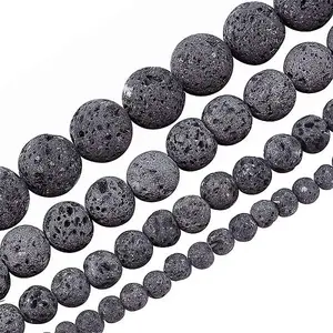 4 Strands 4 Style Unwaxed Natural Lava Rock Bead Strands