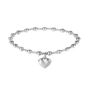 Heart 304 Stainless Steel Bead Stretch Bracelets for Women