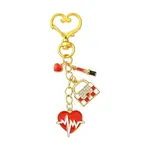 Heart Lipstick Bag Alloy Enamel Pendant Decorations