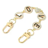 Word LOVE Alloy Rhinestone & Enamel Link Bag Extender Chains