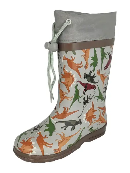 BECK Gumáky 'Dinoland'  koňaková / sivá / zelená / oranžová