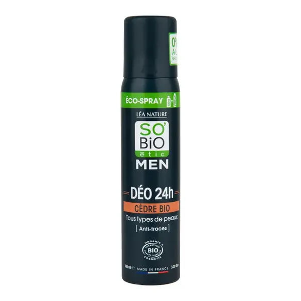SO’BiO étic Men 24h Přírodní deodorant ECO sprej 24h Cedr BIO 100 ml