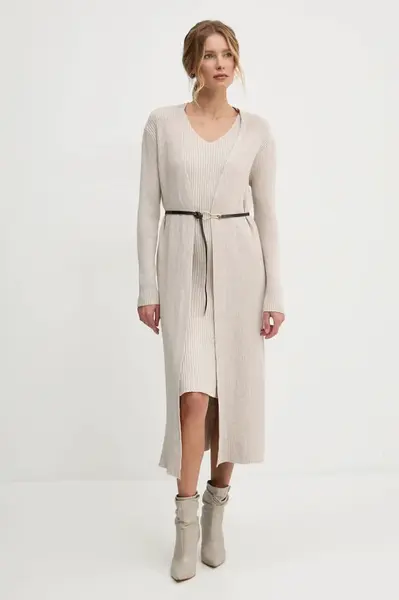 Šaty a svetr Answear.LAB béžová barva